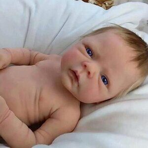 🆕18Inch Soft Vinyl Body RealisticvBlue Eyes Boy Baby Doll Newborn Lifelike Doll
